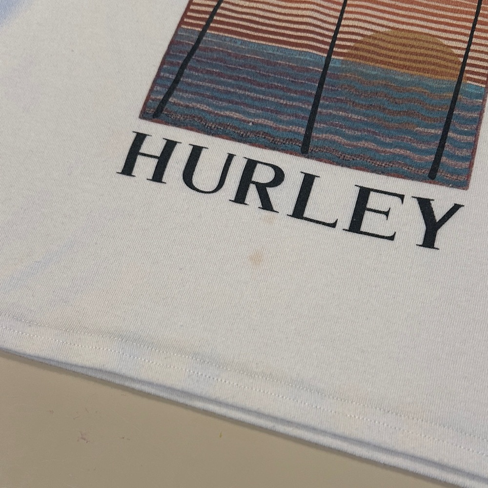 Hurley White Tank Top Beach Palm Trees Summer - Picture 5 of 5
